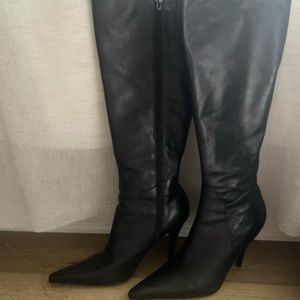 Black leather boots